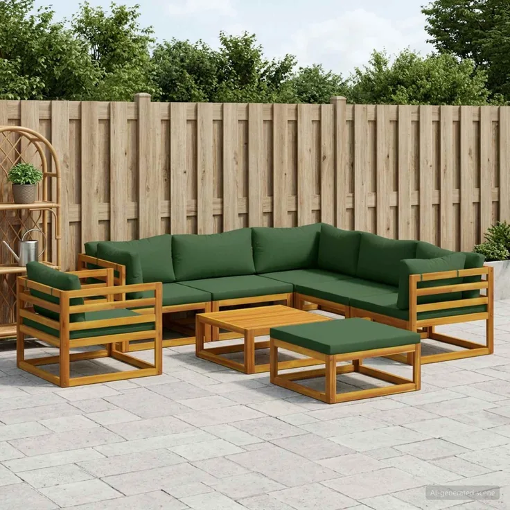 vidaXL Sofa-Set 8 stk. Natur Massivholz Akazie 3417259