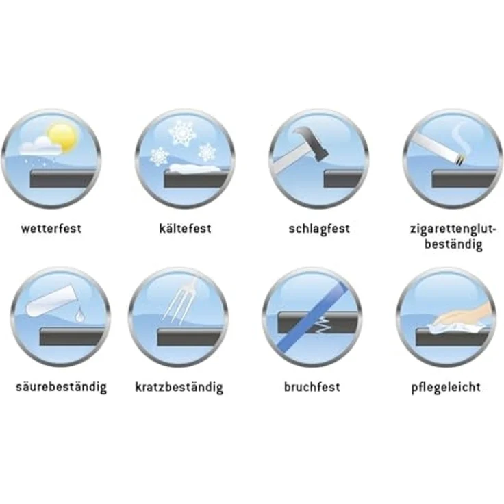 Klapptisch >Boulevard< in Schiefer anthrazit, Polytec® - 120x73x80cm (BxHxT) – Bild 7