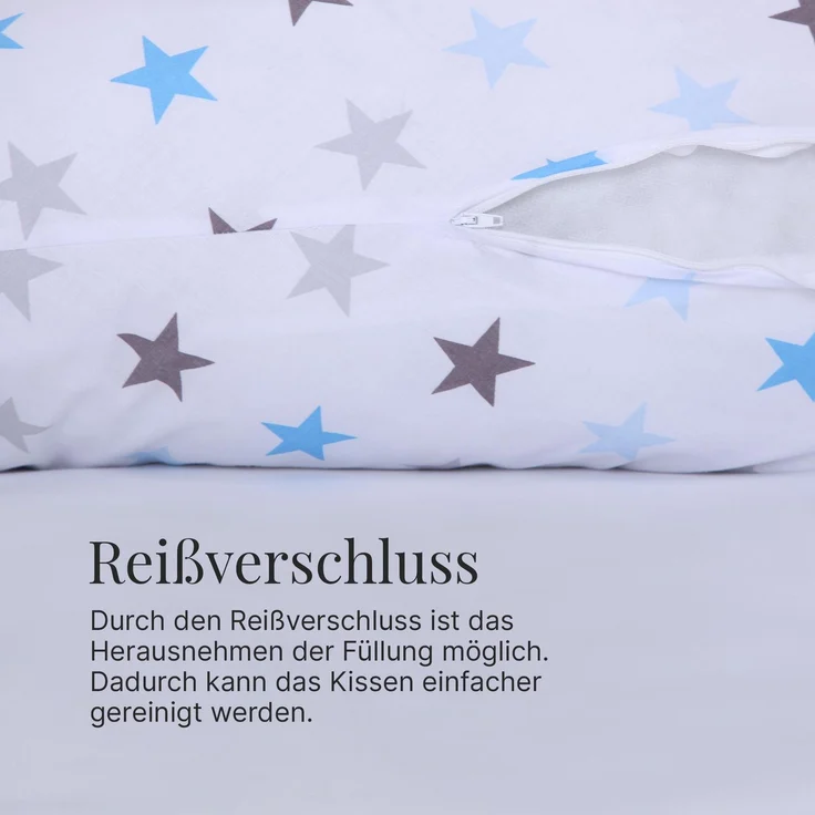 Schwangerschaftskissen - Seitenschläferkissen Weiß ( Sterne Bunt ) – Bild 6