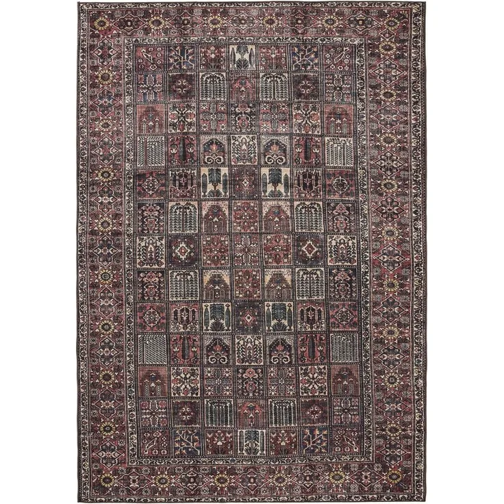Interiyou Teppich Gent, Rechteckig, Höhe: 5 mm, Vintage Kurzflor für Wohnzimmer, Schlafzimmer, waschbar, pflegeleicht