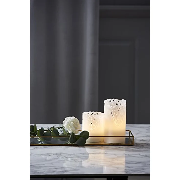 LED-Wachskerze "Clary", Farbe: weiss, – Bild 2