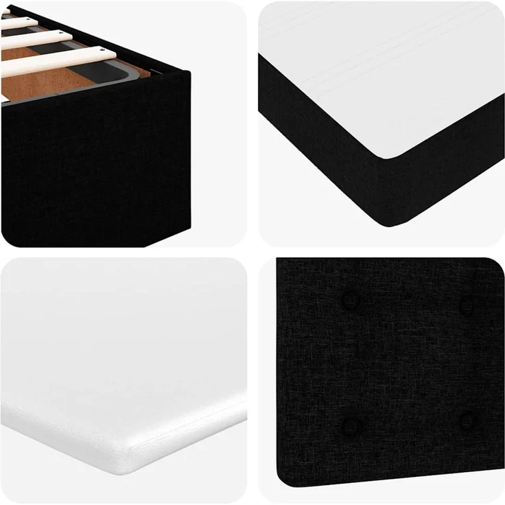 vidaXL Ottoman-Bett mit Matratze Schwarz 120x200 cm Stoff 3311617 – Bild 10