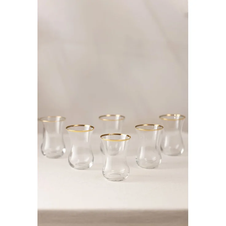 Hermia Concept 'Pure - Gold' Teegläser-Set (6-teilig), Gold, 6,6 x 6,6 x 7,7 cm, 120 ml – Bild 1