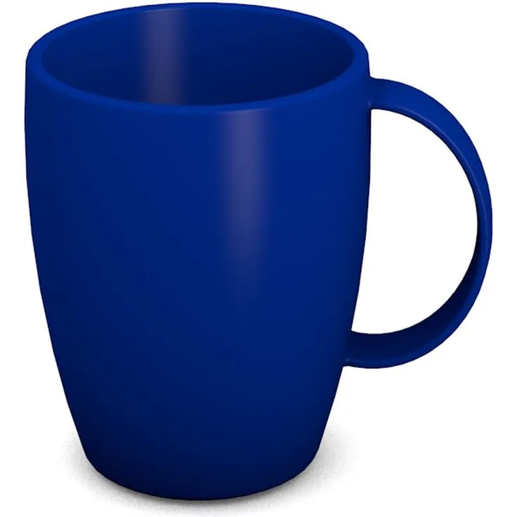 Ornamin Becher mit Henkel 260 ml blau (Modell 420) , Mehrweg Becher Kunststoff, Kaffeebecher