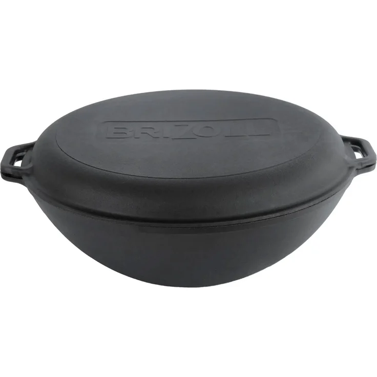 Ø36 cm Wok Gusseisen Kazan 8 L Deckel-Bratpfanne Campingtopf Kochtopf für alle Herdarten geeignet – Bild 1