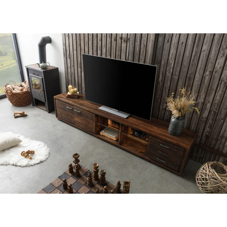 TV-Board Akazie 235x40x47 dunkelbraun lackiert BARK #216 – Bild 2