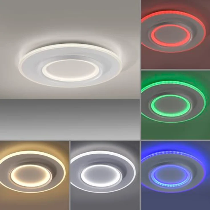 Paul Neuhaus LED Deckenleuchte, Smart Home Alexa kompatibel, dimmbar mit Fernbedienung, Downlight + Sidelight, 50 cm, CCT-Steuerung – Bild 5