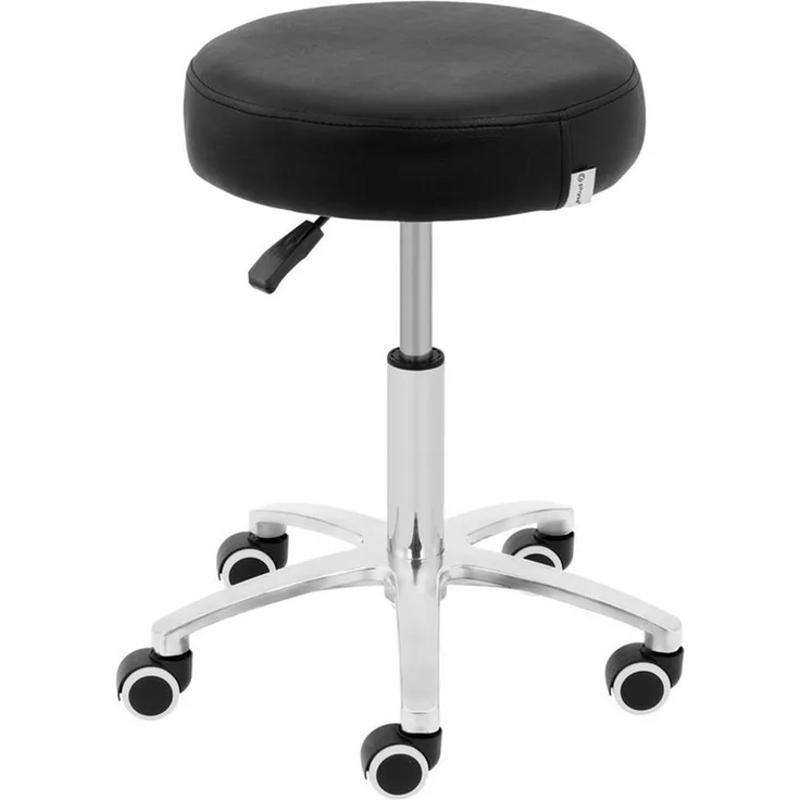 Physa Drehhocker Rollhocker 120 kg Arbeitsstuhl Drehstuhl höhenverstellbar schwarz, Schwarz