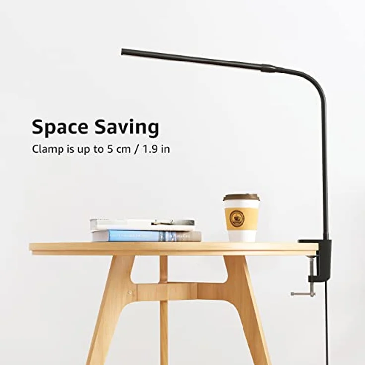 Lepro LED Schreibtischlampe Klemmbar, Tischlampe Architektenlampe mit Schwenkarm, Augenschutz Klemmleuchte USB, 3 Farben & 10 Helligkeitsstufen Dimmbar Tischleuchte für Büro, Schwarz – Bild 6