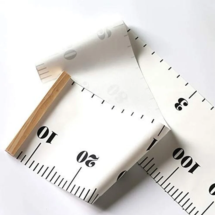 bestmall Messlatte für Kinder Wand Höhe Diagramm Leinwand Kinderzimmer Hängende Wachstumskarte Wachstumsmesser Messleiste 20x200 cm – Bild 5