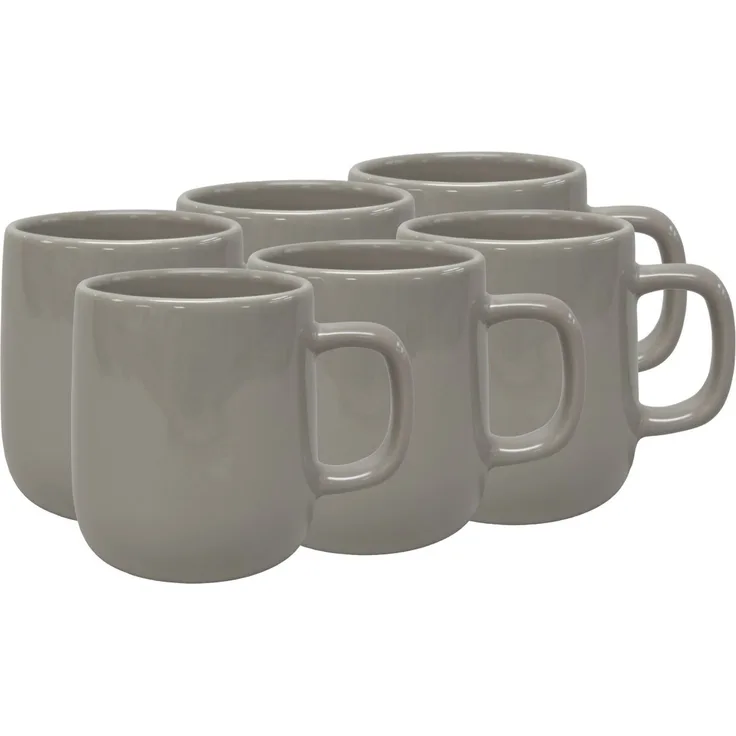 Zurbrüggen 'COLORI GRIGIO' Kaffeebecher-Set 6-tlg, Porzellan grau, 400 ml, backofengeeignet
