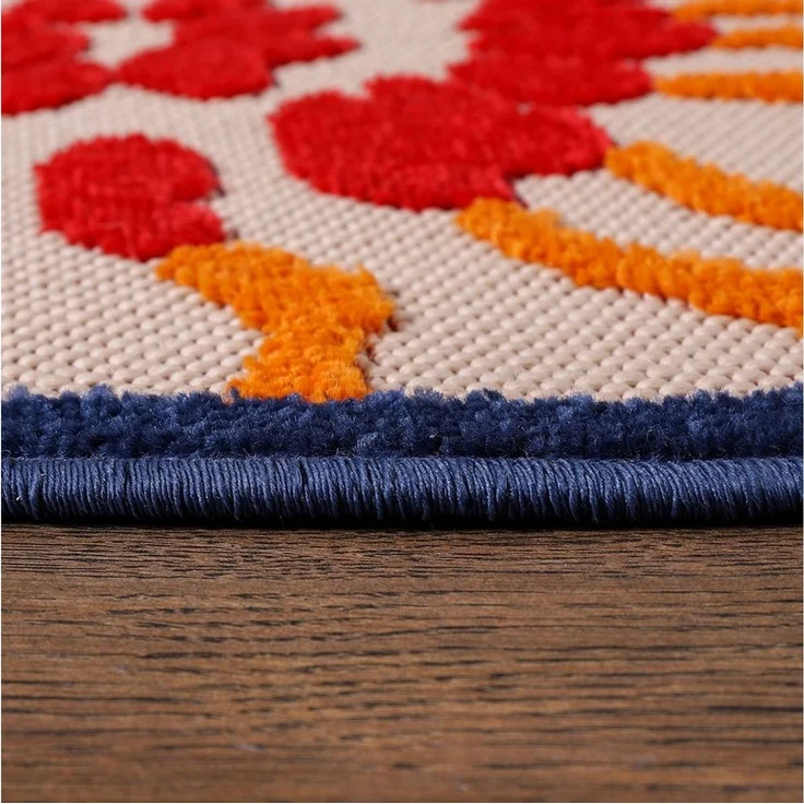 Sanat Teppich Floral 2 Outdoor, rund, Höhe: 6 mm, In- und Outdoor geeignet, florales Design, Balkon, Terasse – Bild 3