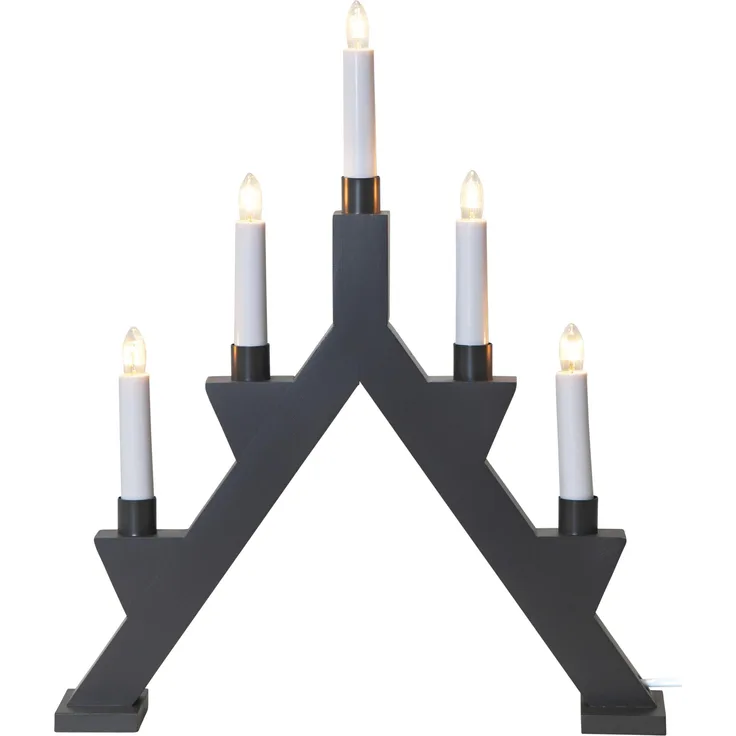 Fensterleuchter "Zack", 5-flammig, dunkelgrau