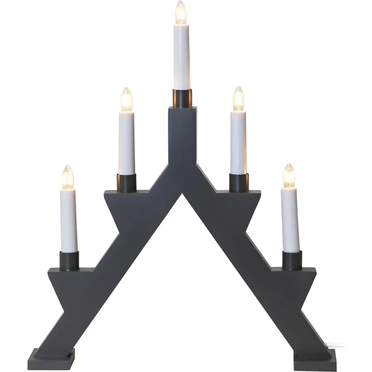 Fensterleuchter "Zack", 5-flammig, dunkelgrau