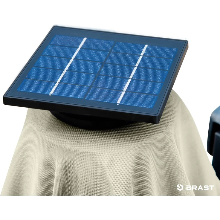 BRAST Alu Sonnenschirm Ampelschirm Ø360cm Beige + LEDs Windsicherung & Schützhülle UV-Schutz 80+ wasserabweisend mit Kurbelvorrichtung drehbar schwenkbar & höhenverstellbar – Bild 10