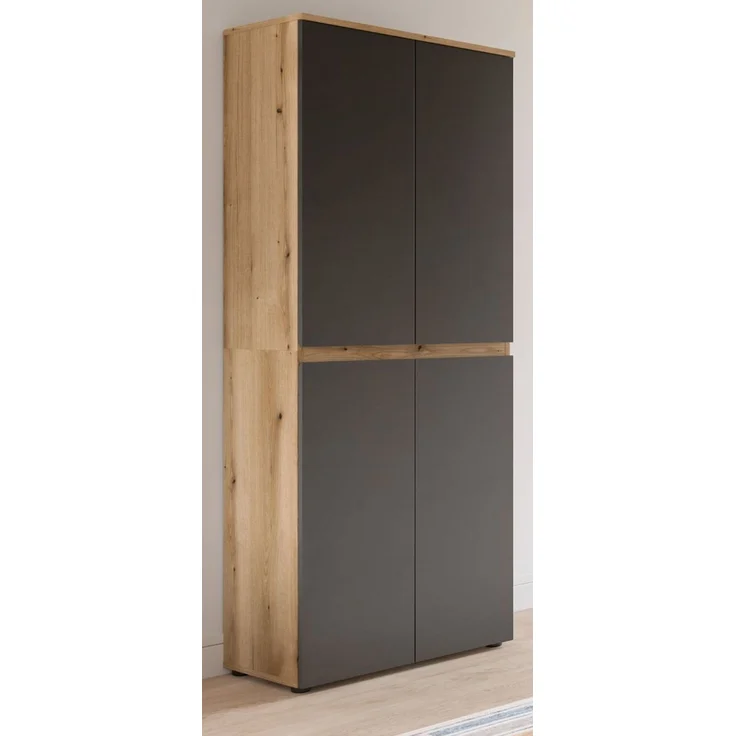 Mehrzweckschrank Assino in grau und Eiche 70x175 cm – Bild 4