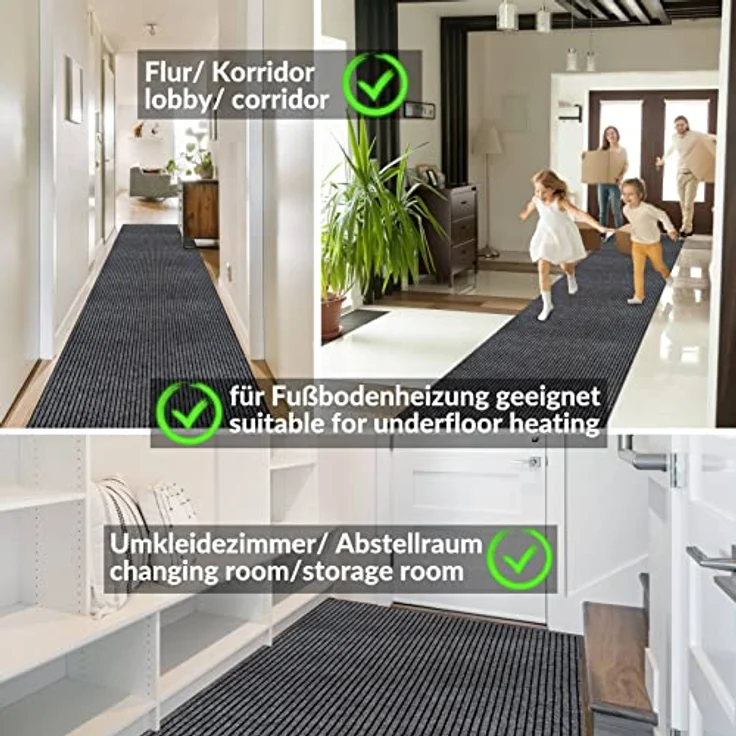 ANRO Läufer, Eckig, Höhe: 3 mm, Textil – Bild 7