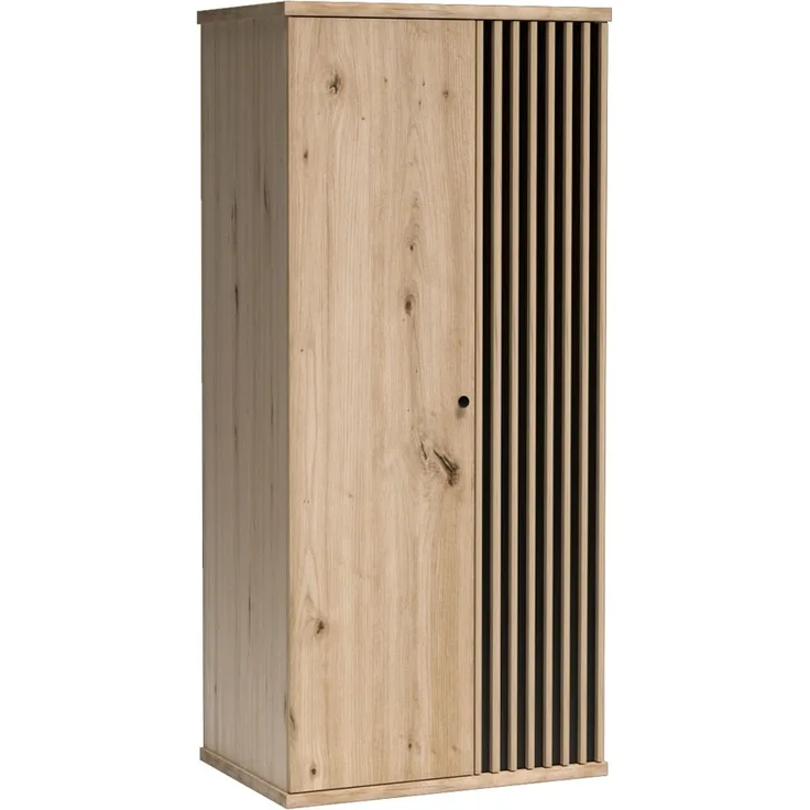 Kleiderschrank Weren W-1, Farbe: Artisan Eiche / Artisan Eiche + Schwarz