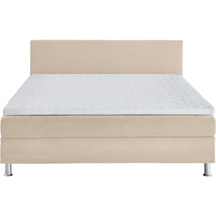 ATLANTIC home collection Boxbett inklusive Rost und Federkernmatratze, Polyester, Creme, 160x200 cm – Bild 2