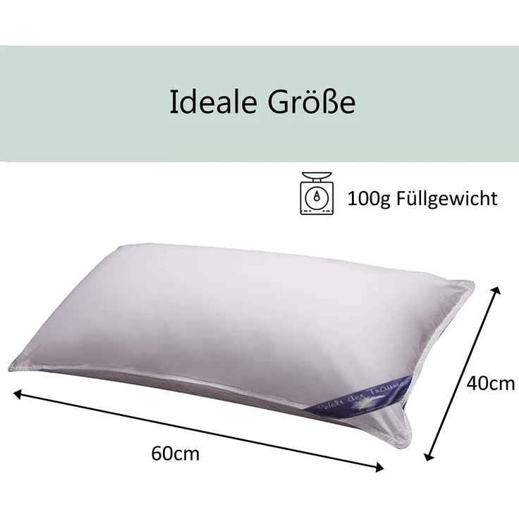 Welt der Träume Kinderbettdecke + Kopfkissen Daunen Kinder Baby Set Bettdecke+Kopfkissen 100x35 cm/ 40x60 cm, Füllung: 60% Daunen/ 40% Federn, Designed in Germany - Made in Europe – Bild 3