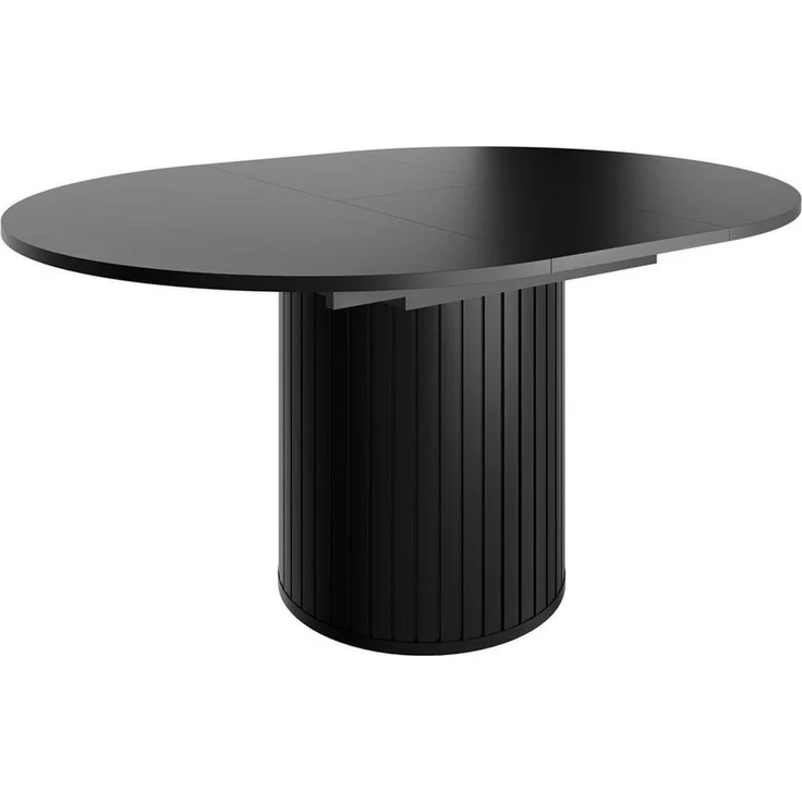 Compleo Esstisch 120-160 cm MODERNO, Säulengestell mit Rillenstruktur, ausziehbarer Tisch, Gestell in Lamellenoptik – Bild 3