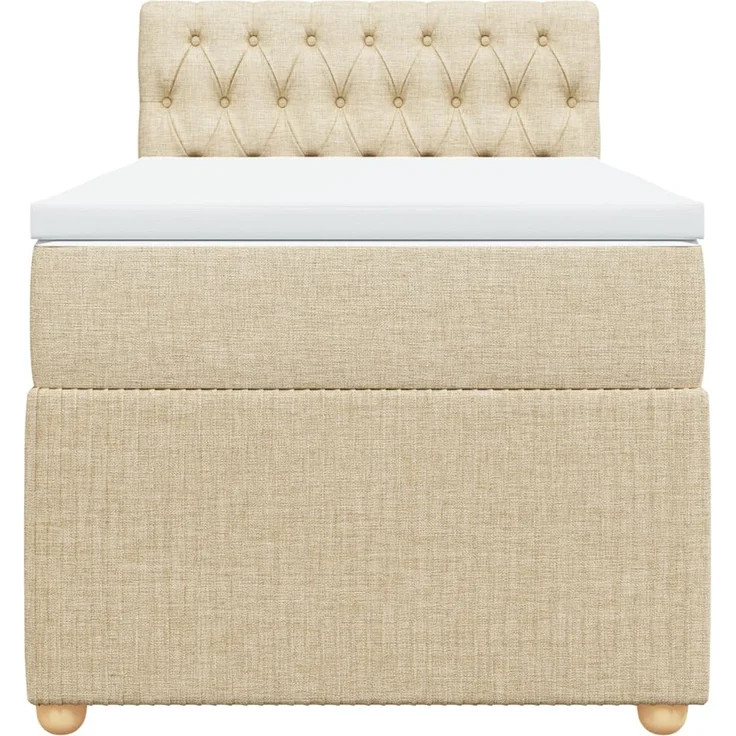 vidaXL Boxspringbett mit Matratze Creme 90x200 cm Stoff 3287351 – Bild 4