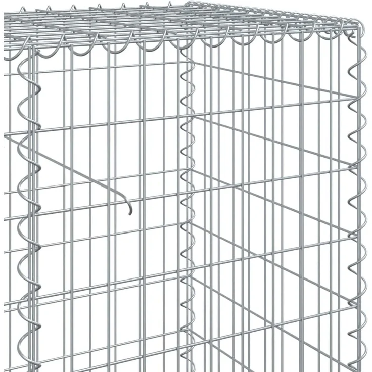 vidaXL Gabione mit Deckel 100x50x100 cm Verzinktes Eisen 3295142 – Bild 6
