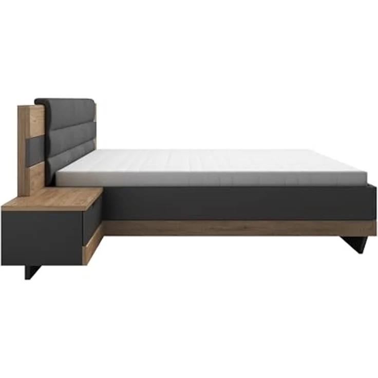Bettanlage >LINEA< in Bartex Eiche / Graphit - 296x97x210cm (BxHxT) – Bild 5