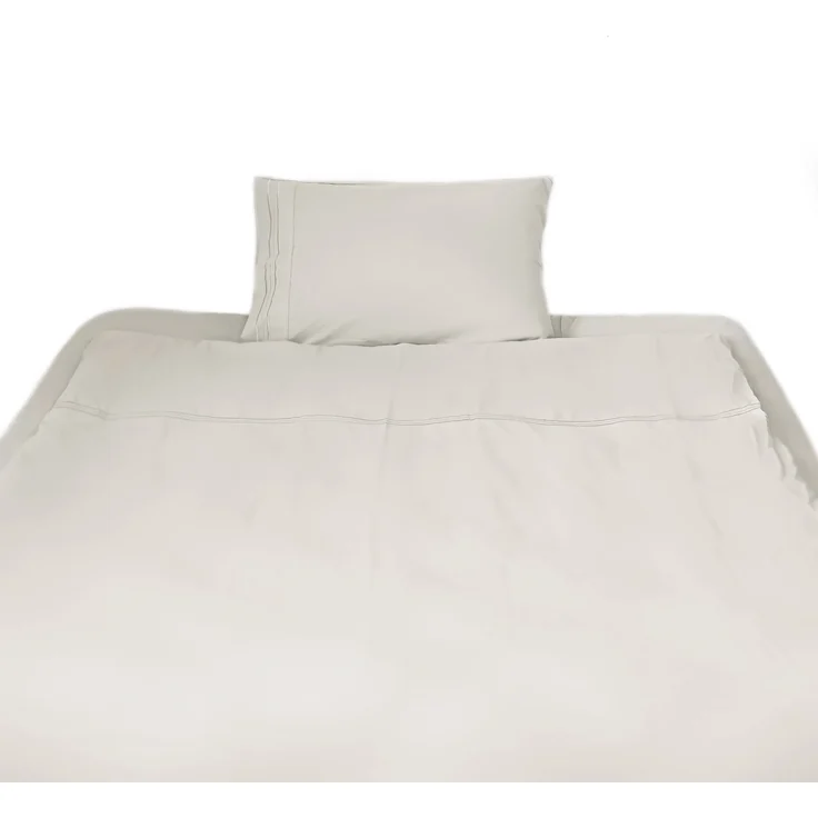 3 tlg. Bettwäschen-Set mit Kissenbezug 50x70 cm, Deckenbezug 135x200 cm und Bettlaken Creme – Bild 2