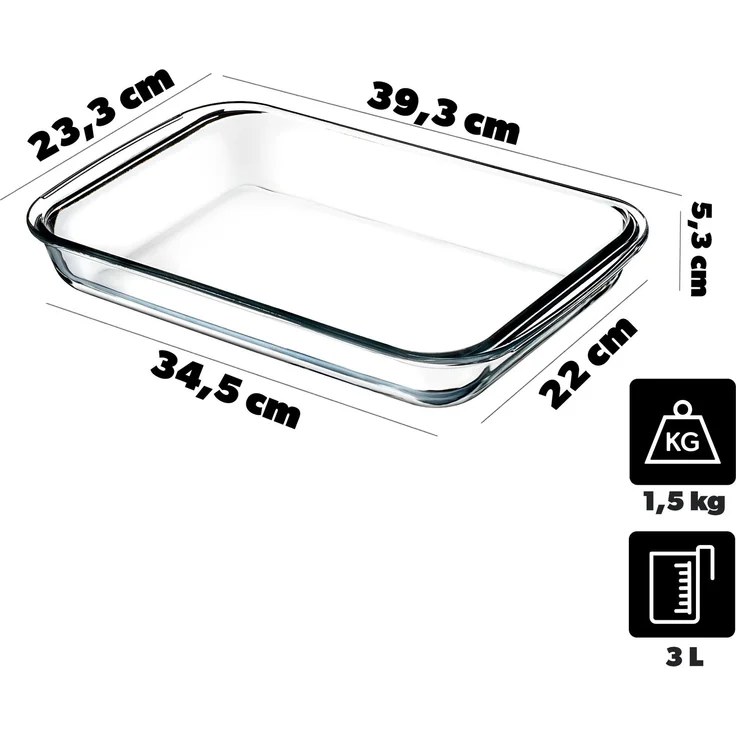 KADAX 3L Glas-Backform, rechteckig, 39 x 23 cm – Bild 3