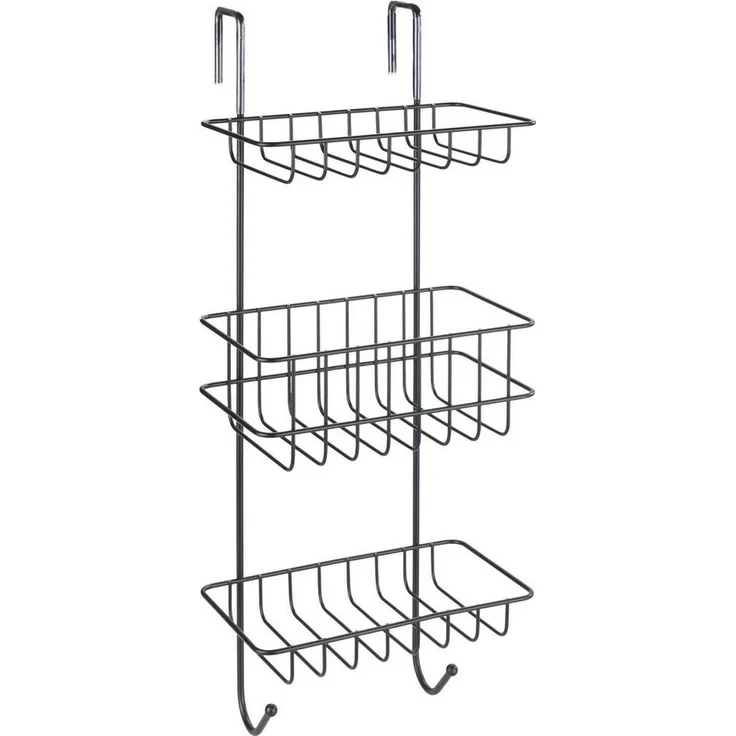 WENKO Duschregal Revigo, mit 3 Ablagen, aus schwarz lackiertem Stahl – Bild 2