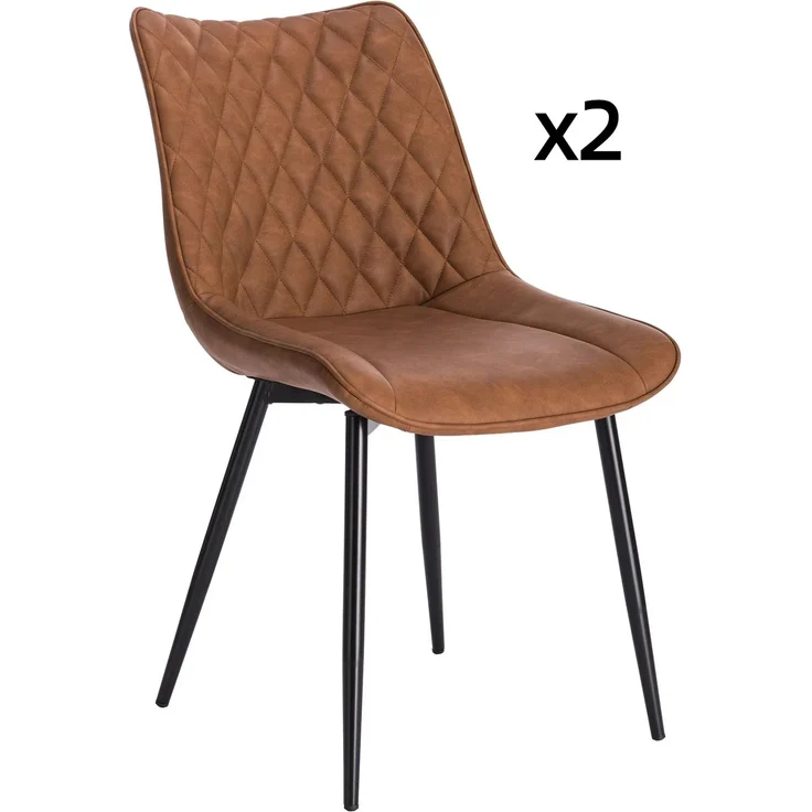Essstuhl 46x40,5x85,5 cm aus Kunstleder mit ergonomischer Rückenlehne, Metallgestell, 2er-Set – Bild 7