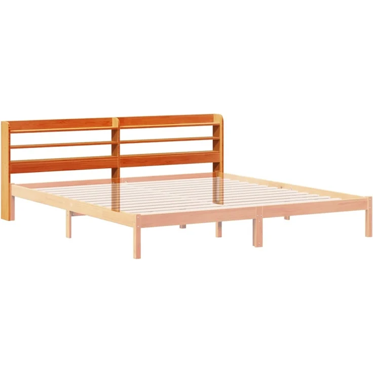vidaXL Kopfteil mit Ablagen Wachsbraun 180 cm Massivholz Kiefer 850943 – Bild 6