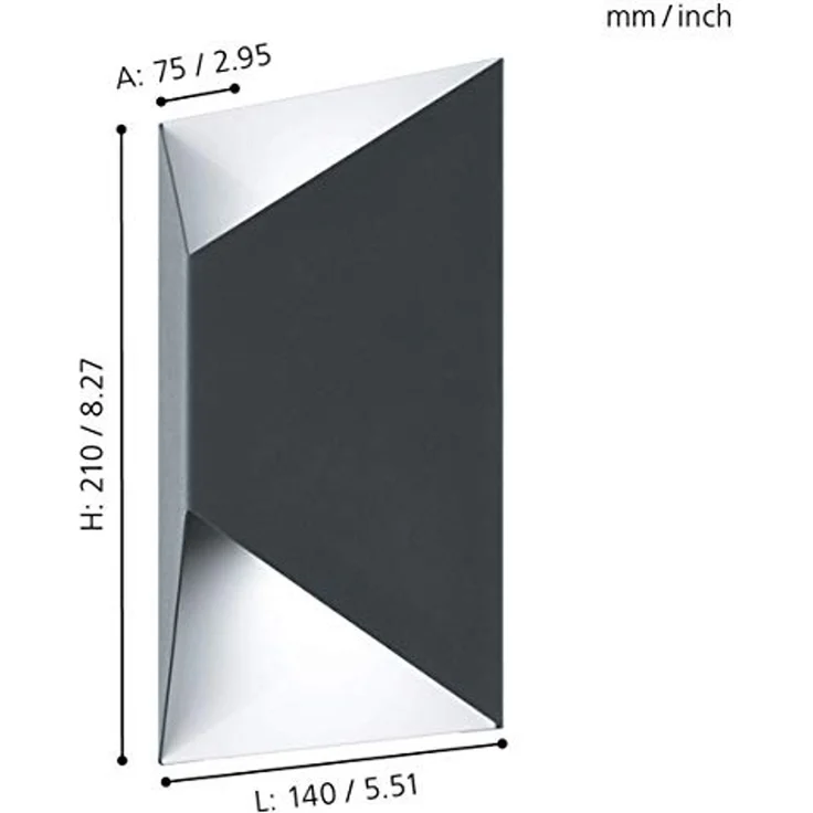 Eglo 93994 Aussen-LED PREDAZZO Up & Downlight anthrazit, weiß, LED max. 2X2,5W – Bild 7