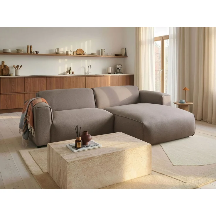 Ecksofa 3-Sitzer FAABORG Stoff Taupe linksseitig – Bild 3