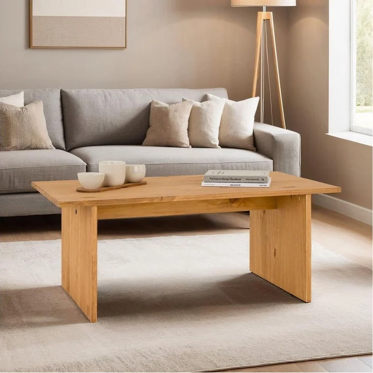 IDIMEX Couchtisch SALTO, Wohnzimmertisch aus Kiefer Massivholz, rechteckig, Sofatisch gewachst – Bild 1