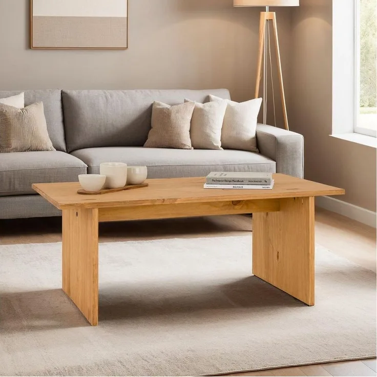 IDIMEX Couchtisch SALTO, Wohnzimmertisch aus Kiefer Massivholz, rechteckig, Sofatisch gewachst