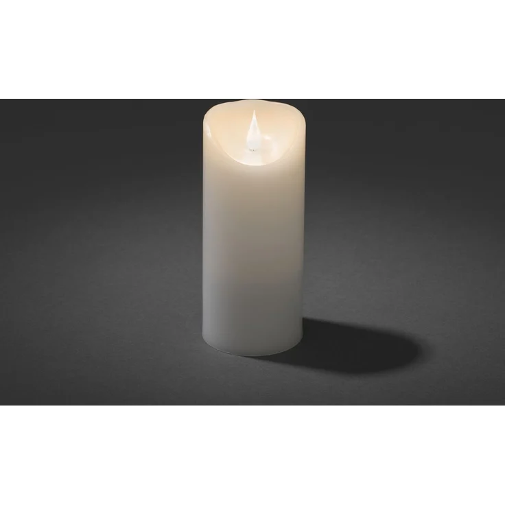 LED Echtwachskerze mit Flamme & Timer, Ø 7,5cm, Höhe 17,5cm, Batteriebetrieb – Bild 3