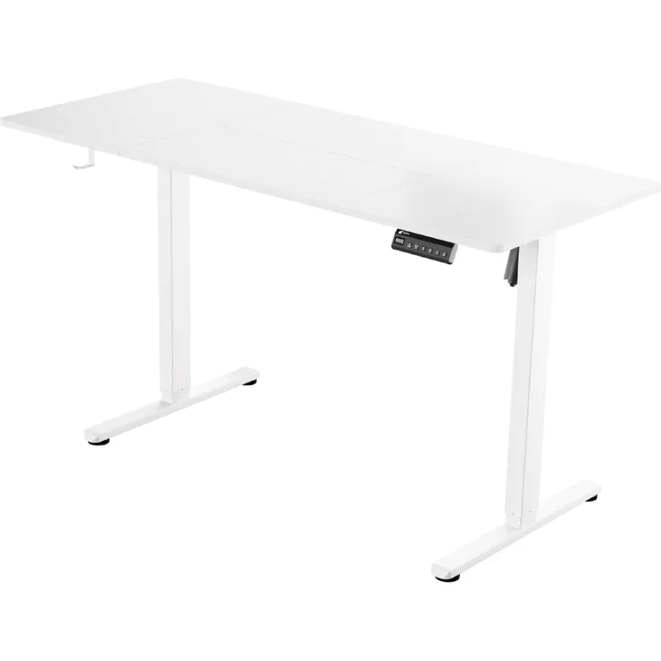 LUTIVO Foxtrot, Höhenverstellbarer Schreibtisch Elektrisch, Memory-Funktion und Kabelmanagement, 140 x 60 cm, Weiß/Weiß