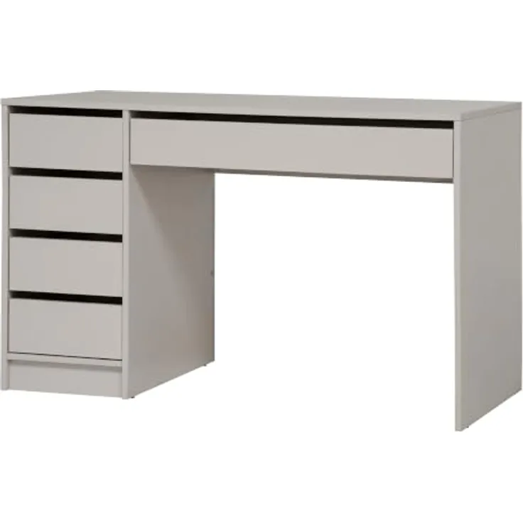 Beautysofa Schreibtisch Malta 120 cm, Home Office Tisch mit Schubladen, rechts/links montierbar, Weiß oder Kaschmir, wahlweise mit/ohne Griffe