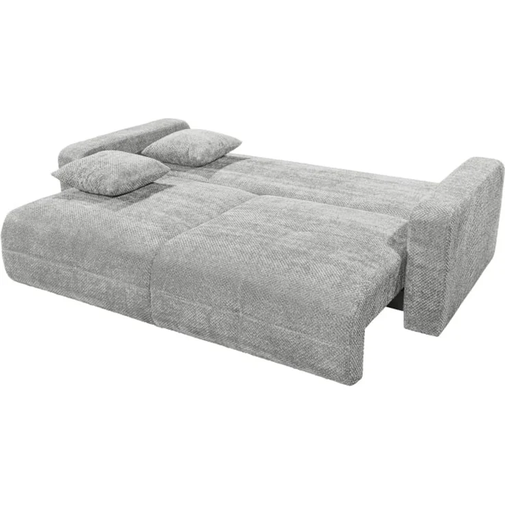 Schlafsofa Bullet von ED Exciting Design – Komfortables Mikrofaser-Sofa mit Nosagfederung Farbe Silber, Bettkasten und Liftbeschlag – Bild 3