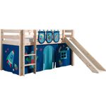 Vipack 'Pino' Halbhochbett taupe, inkl. Rutsche, Vorhang 'Astro' und Betttaschen