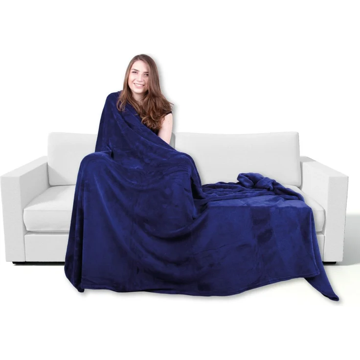 Kuscheldecke supersofte Tagesdecke vielseitig verwendbare Microfaser-Decke, flauschig und anschmiegsam in vielen verschiedenen modischen Farben erhältlich (blau - mittelblau / 220x240 cm) – Bild 1