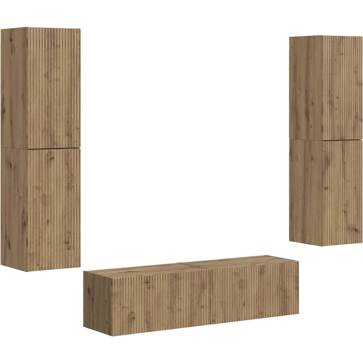 vidaXL TV-Schrankset 6 stk. Artisan-Eiche Holzwerkstoff 3409131 – Bild 2