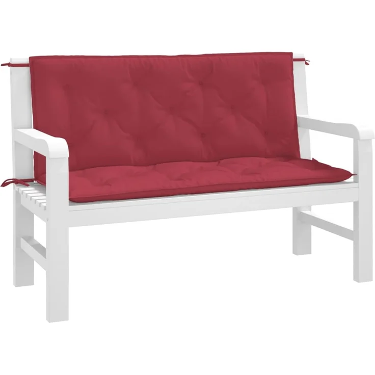 vidaXL Gartenbank-Auflagen 2 Stk. Weinrot 120x50x7 cm Oxford-Gewebe 361687 – Bild 2