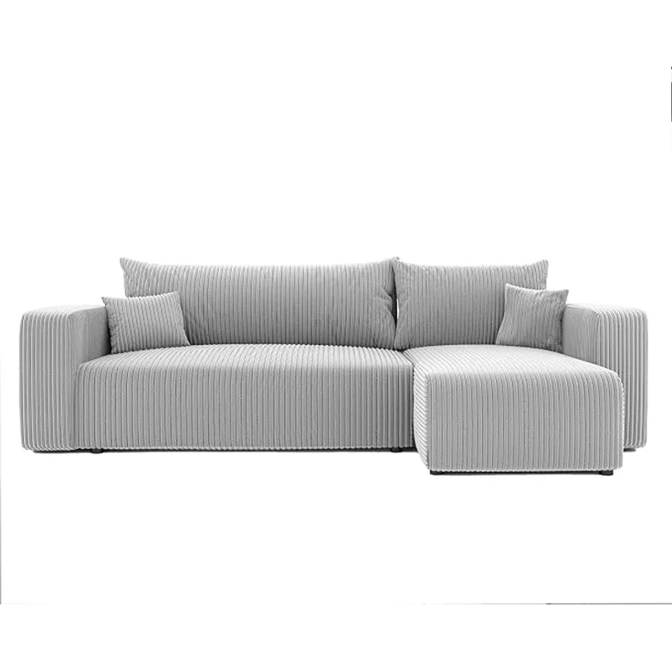 3-Sitzer-Ecksofa mit Schlaffunktion, Stauraum & beidseitig montierbarer Récamiere, Hellgrau, 200 x 125 cm – Bild 1