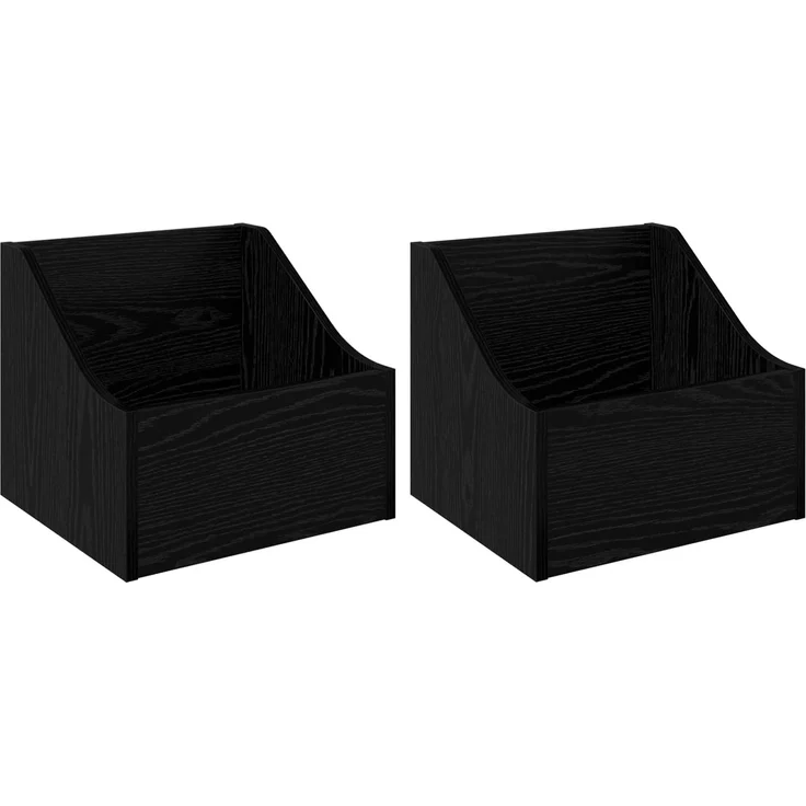 vidaXL LP Plattenbox 2 stk. Schwarz Eichen-Optik 37 x 33 x 32 cm 8012765 – Bild 2