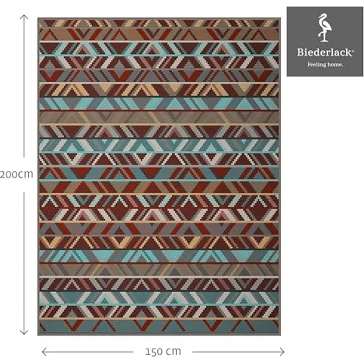 Wohndecke Ethno Prisma, Ethno-Kuscheldecke in 150x200 cm, Biederlack, Decke aus Baumwollmischgewebe, Made in Germany – Bild 2