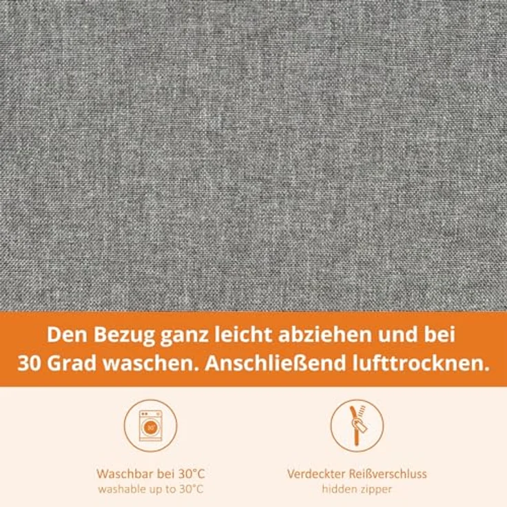 sleepling Bankauflage Bankkissen, Bezug abnehmbar, Anti-Rutsch Unterseite – Bild 5