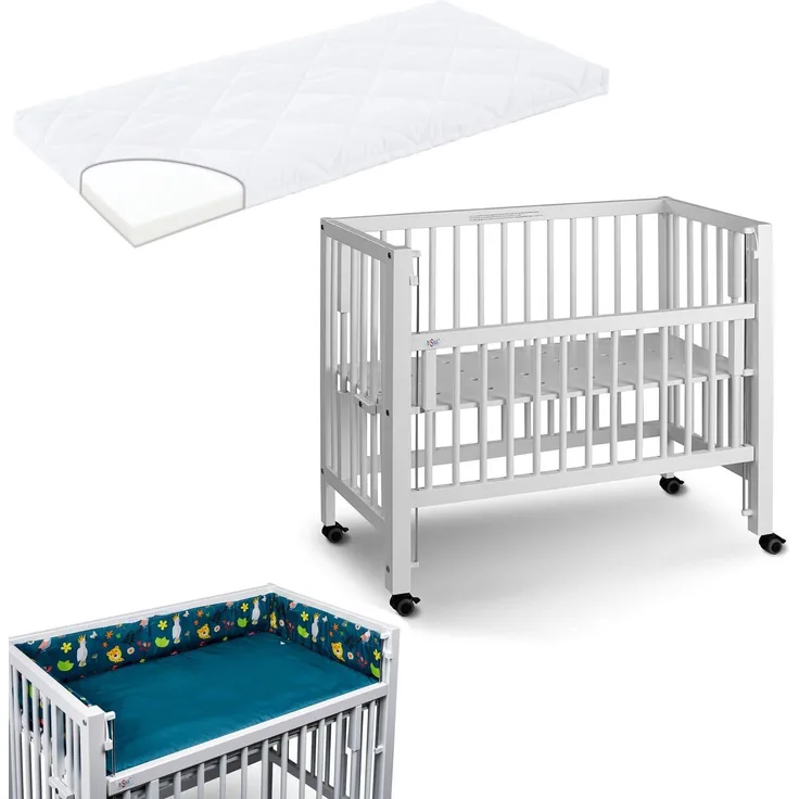 Tissi Beistellbett Sophie inkl. Matratze und Nestchen, neutrales Design